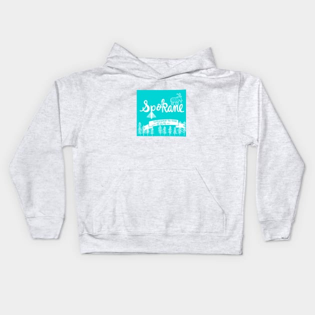 Spokane WA Kids Hoodie by mailshansen